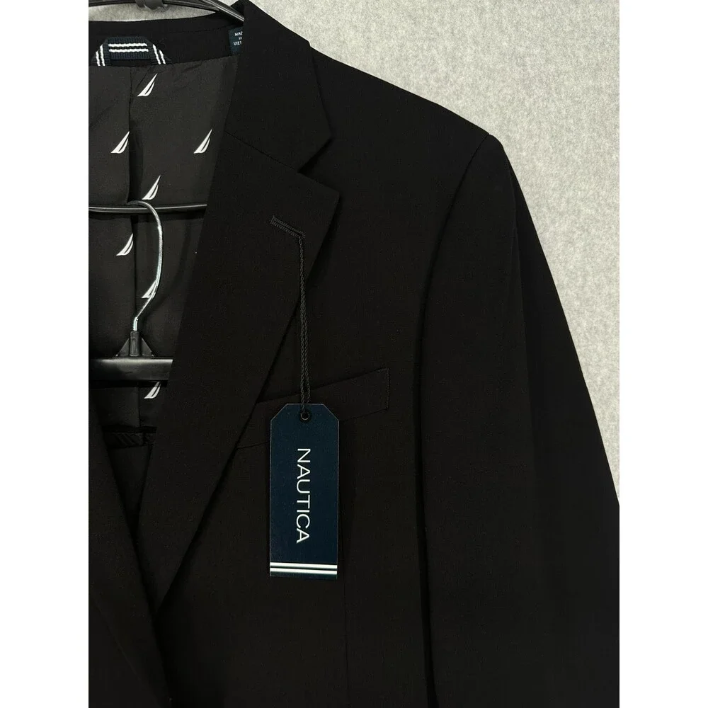 Nautica Men's Suit 38S 32x31 Black Modern Fit Bi-Stretch Performance NWT $395